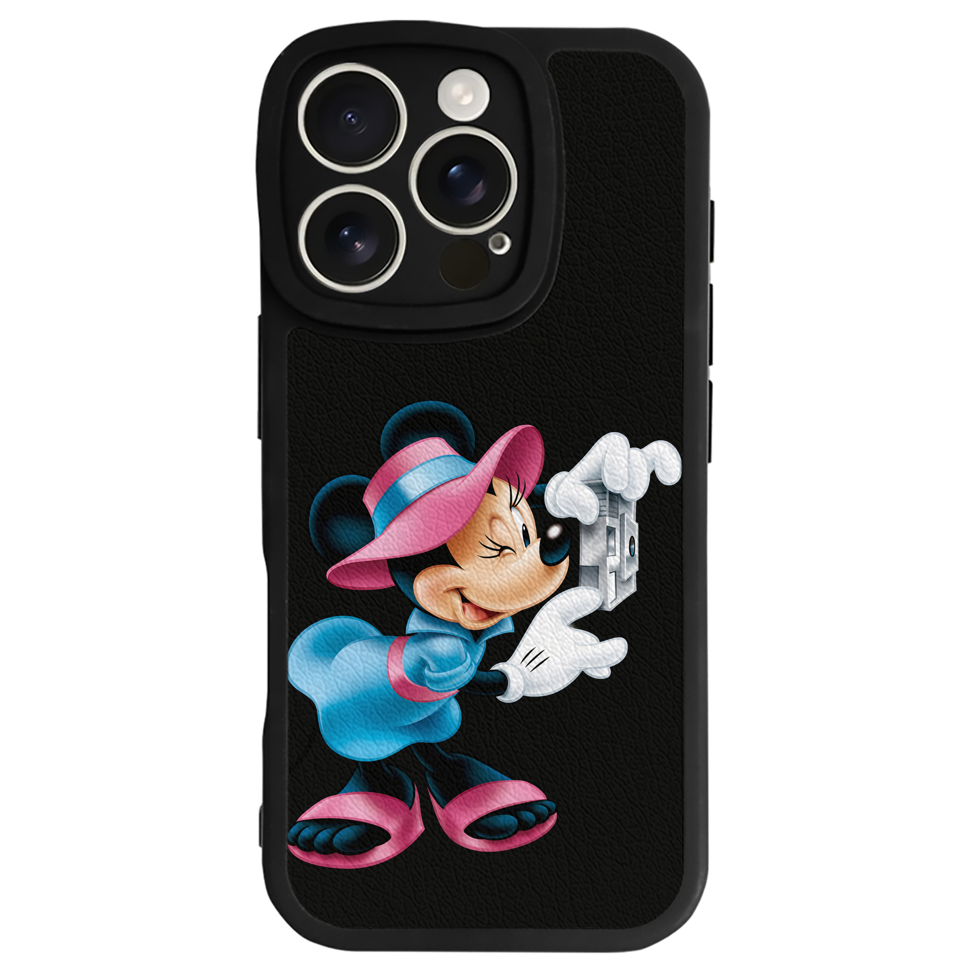 （画像用） ミッキーマウス Mickey Mouse 【iPhone 16シリーズ対応】シリコンスマホケース（レザー調） 材質：シリコン
